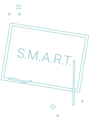 SMART goals chalkboard illustration